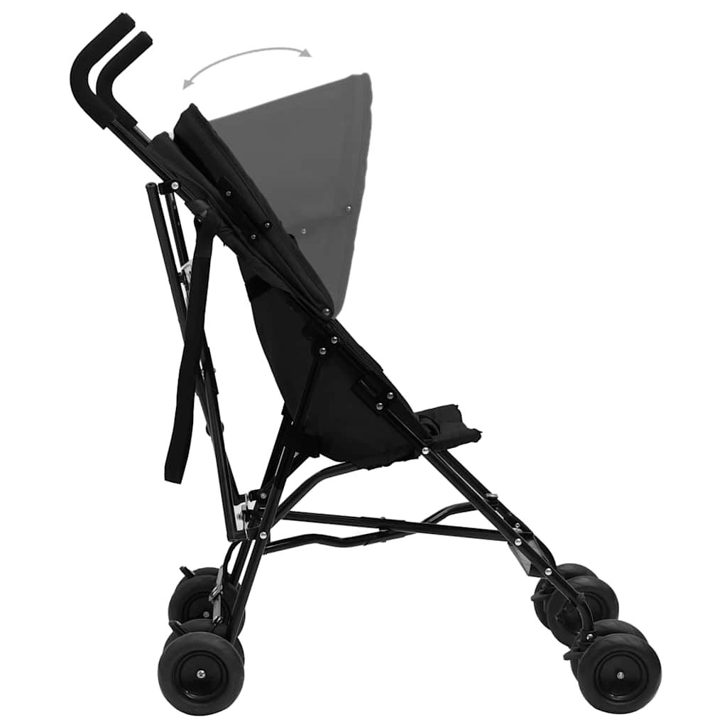 Vidaxl VidaXL Kinderbuggy Staal Antracietkleurig En Zwart