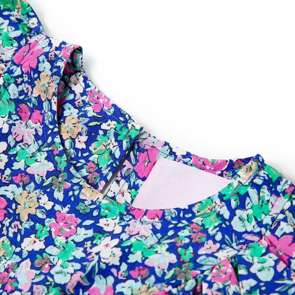 Vidaxl Kinderjurk Met Ruche Mouwen 92 Kobaltblauw