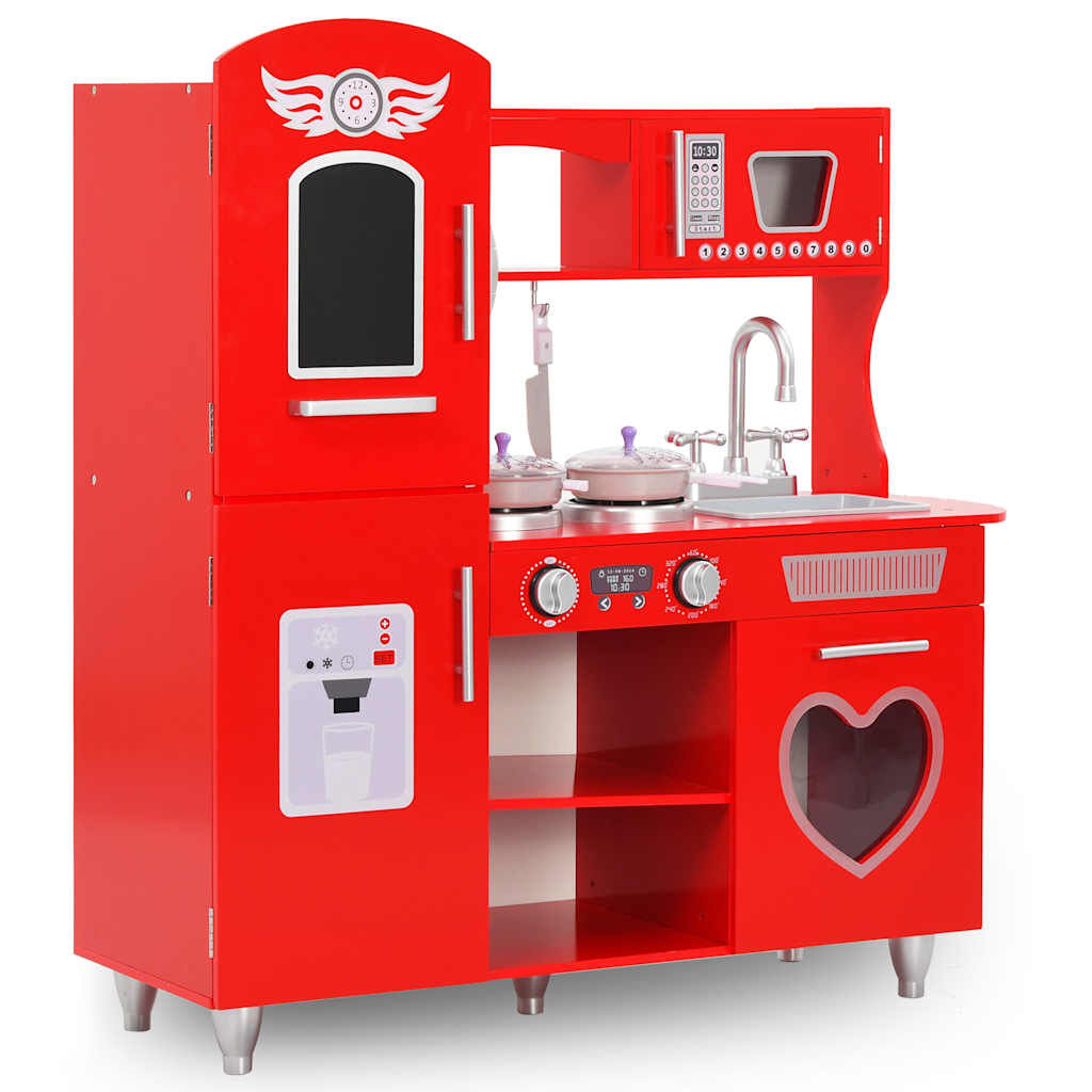 vidaxl vidaXL Kinderspeelkeuken 84x31x89 cm MDF rood