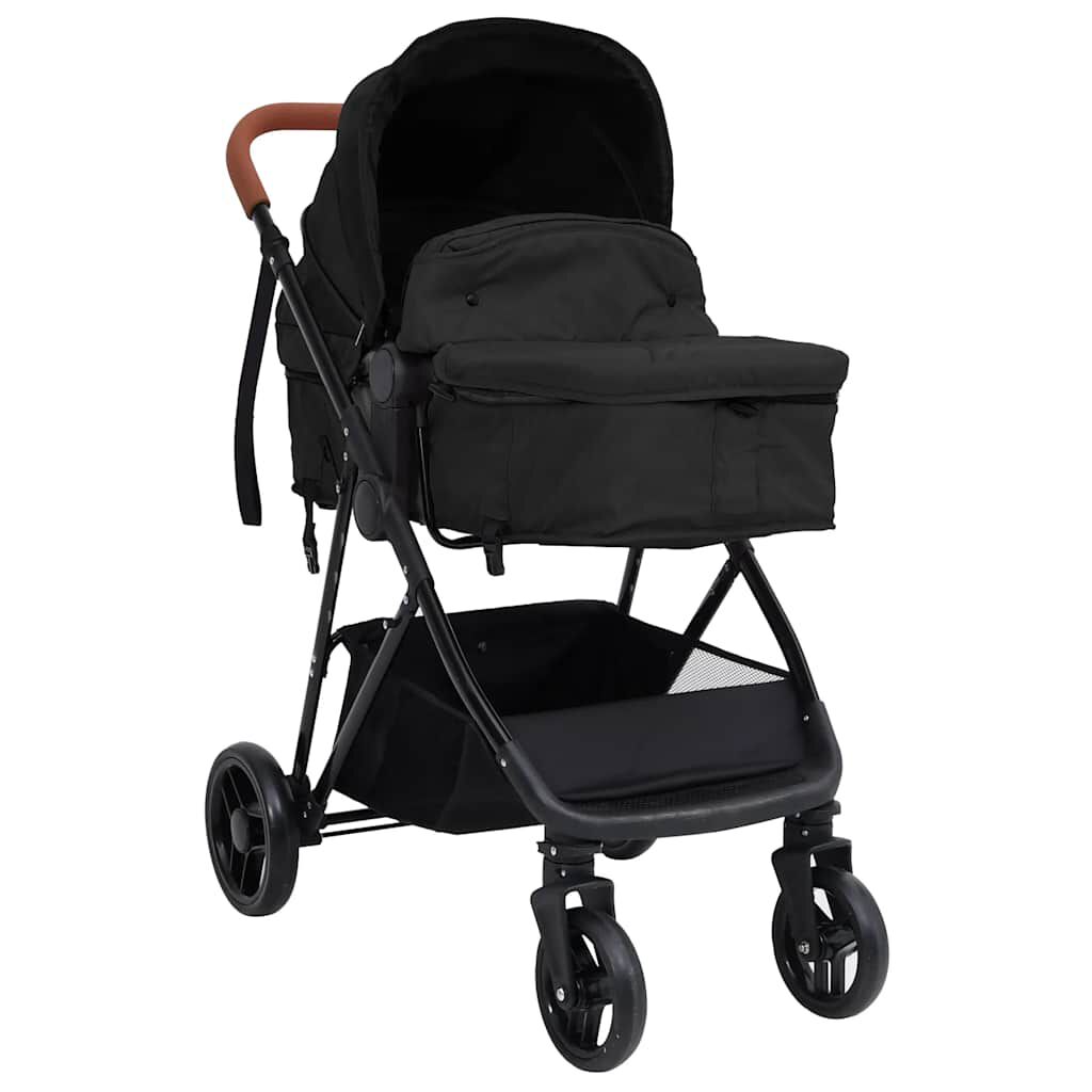 Vidaxl VidaXL Kinderwagen 3-in-1 Staal Antracietkleurig En Zwart