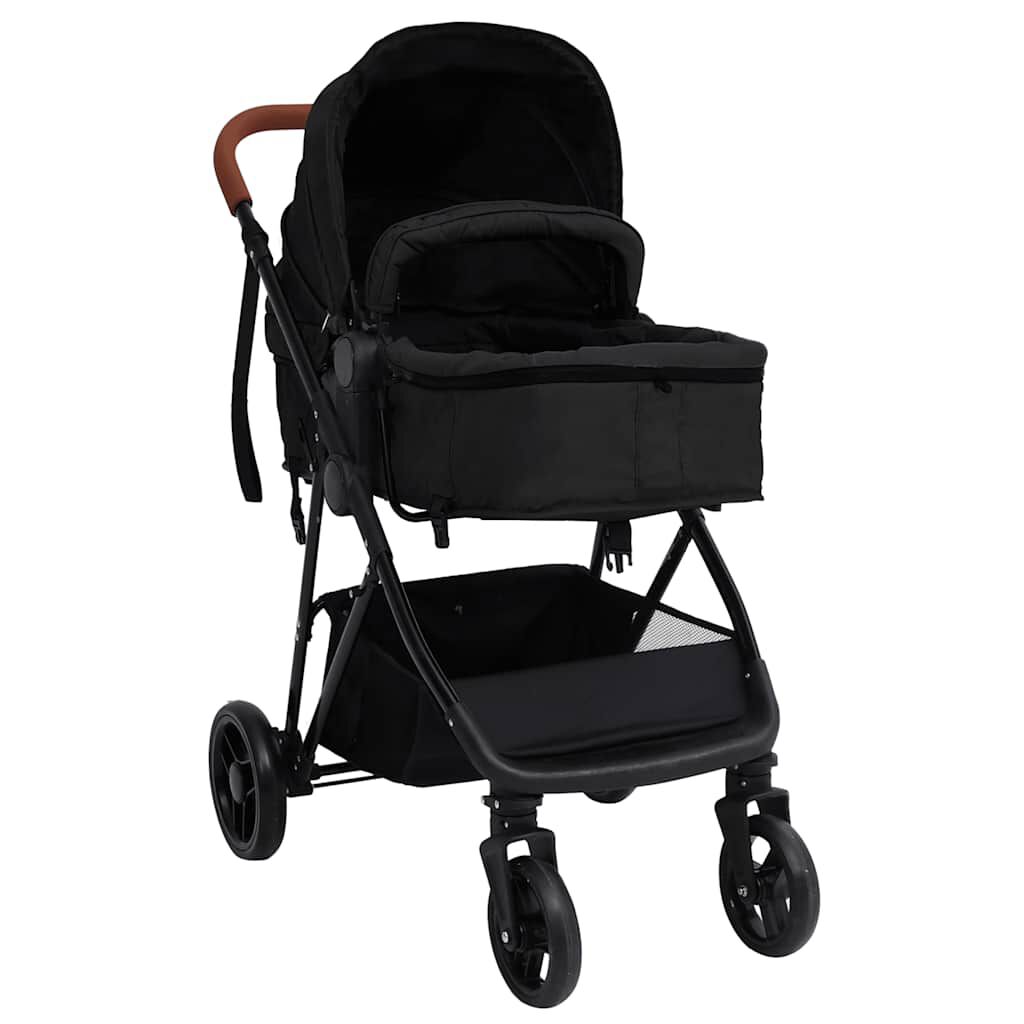 Vidaxl VidaXL Kinderwagen 3-in-1 Staal Antracietkleurig En Zwart