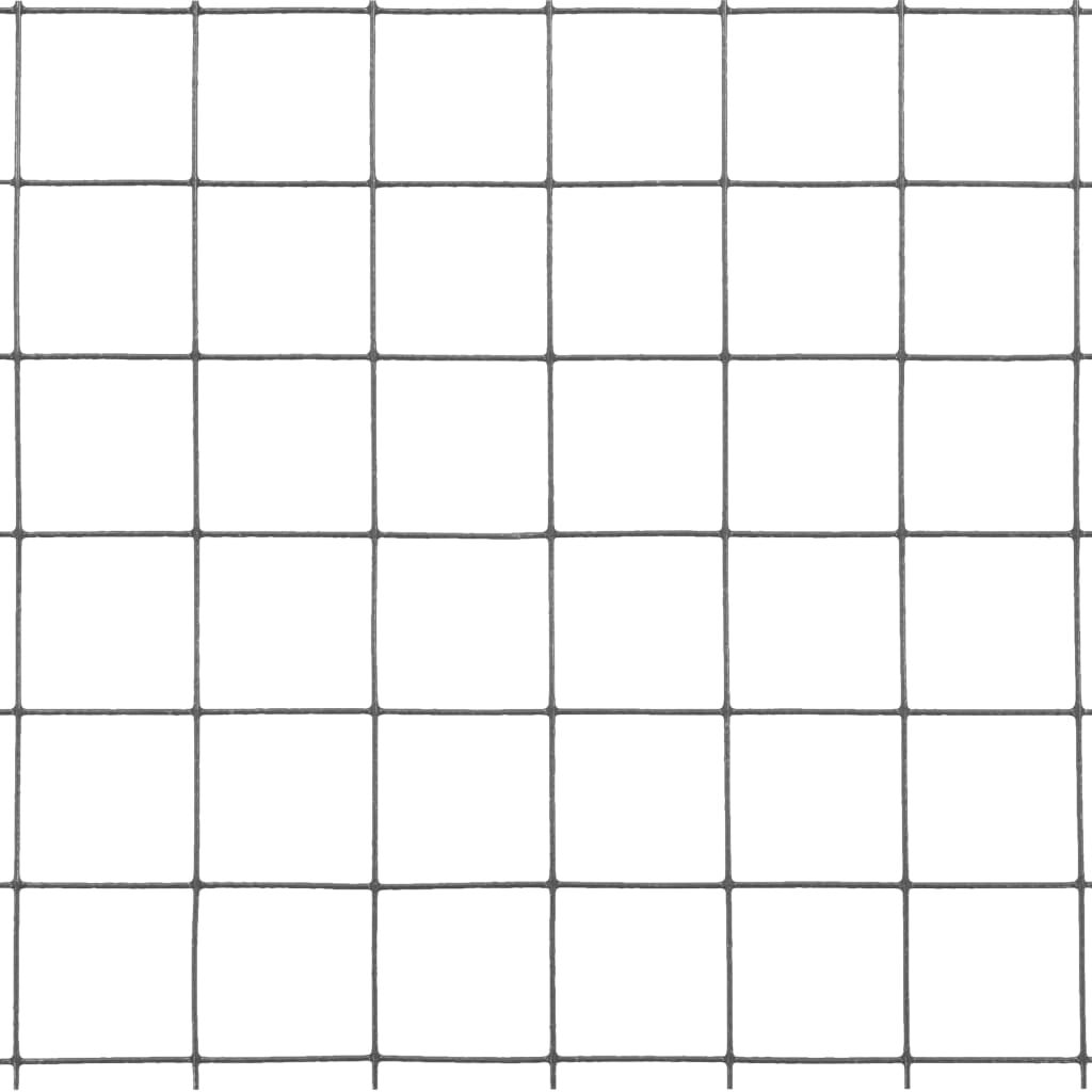 Vidaxl VidaXL Kippengaas 10x0 5 M Staal Met PVC Coating Grijs