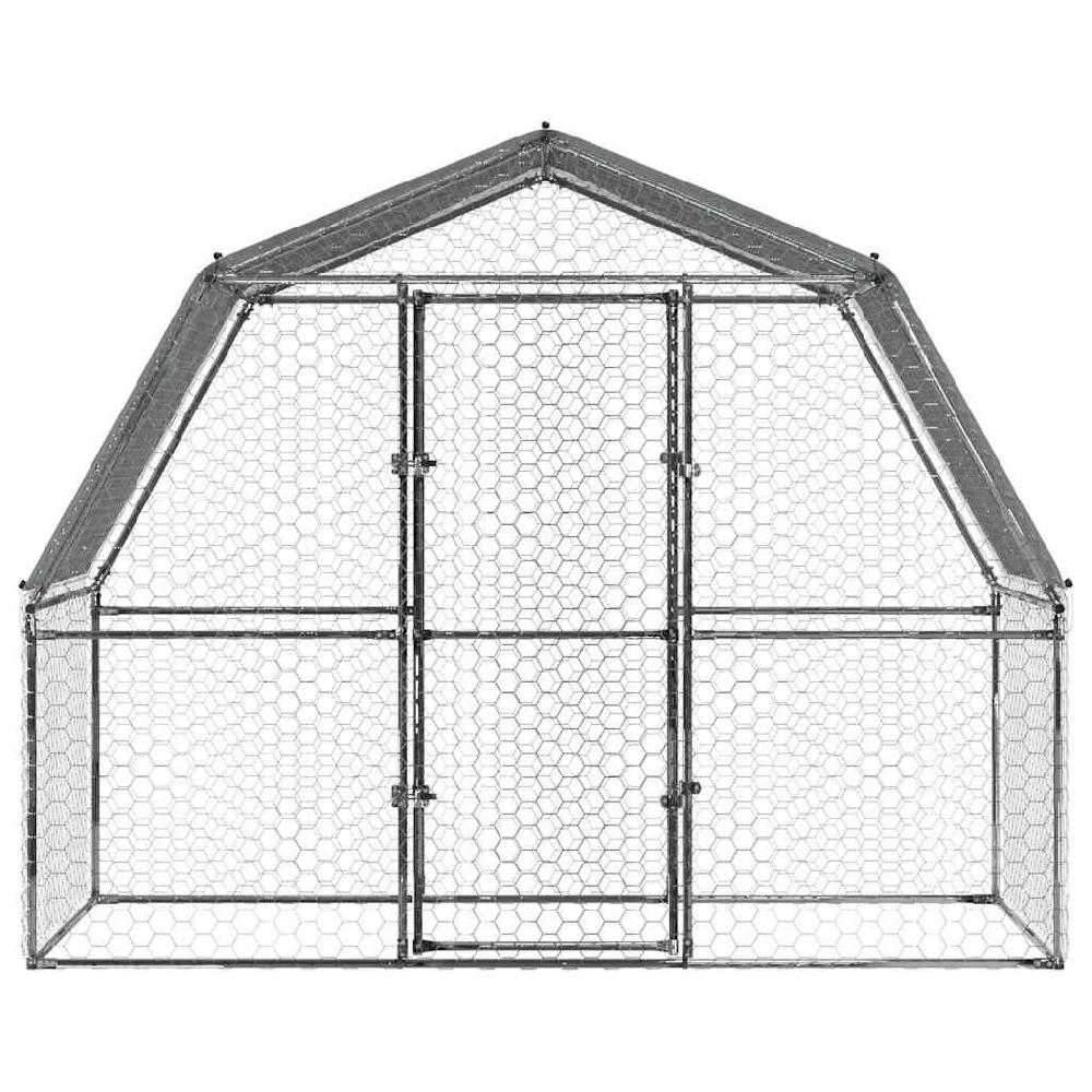 Vidaxl VidaXL Kippenhokken Met Dak En Deur Gegalvaniseerd Staal Zilverkleurig