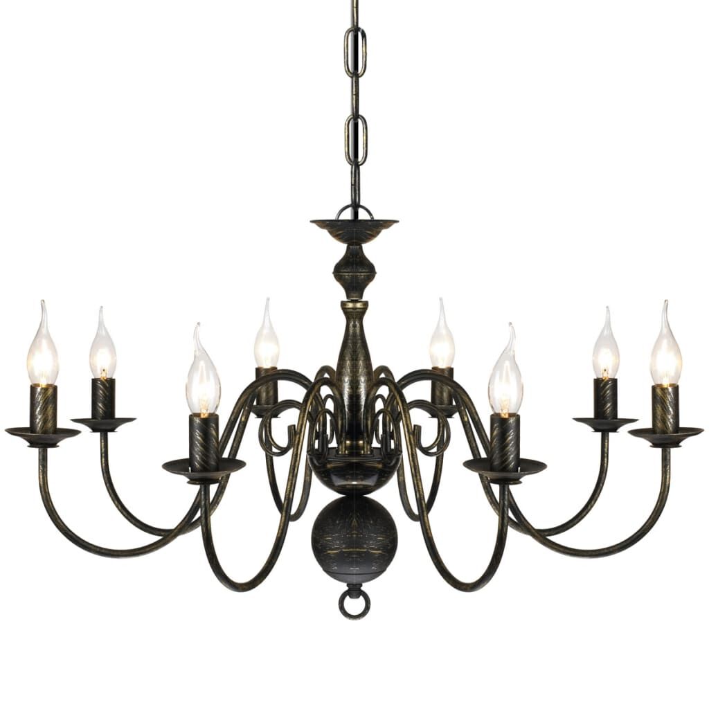 Vidaxl VidaXL Kroonluchter Zwart Metaal 8 X E14 Lampen