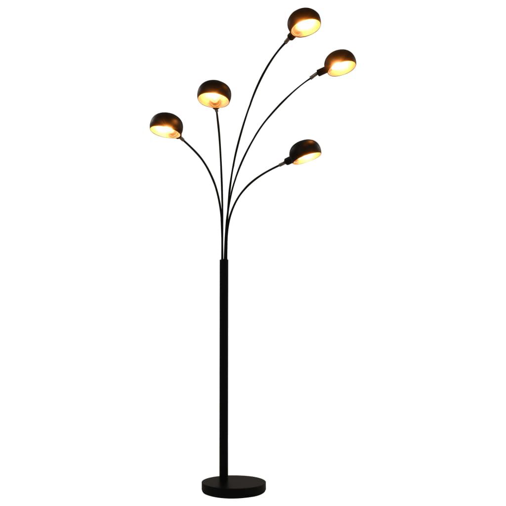 vidaxl vidaXL Lamp staand 5xE14 200 cm zwart en goud