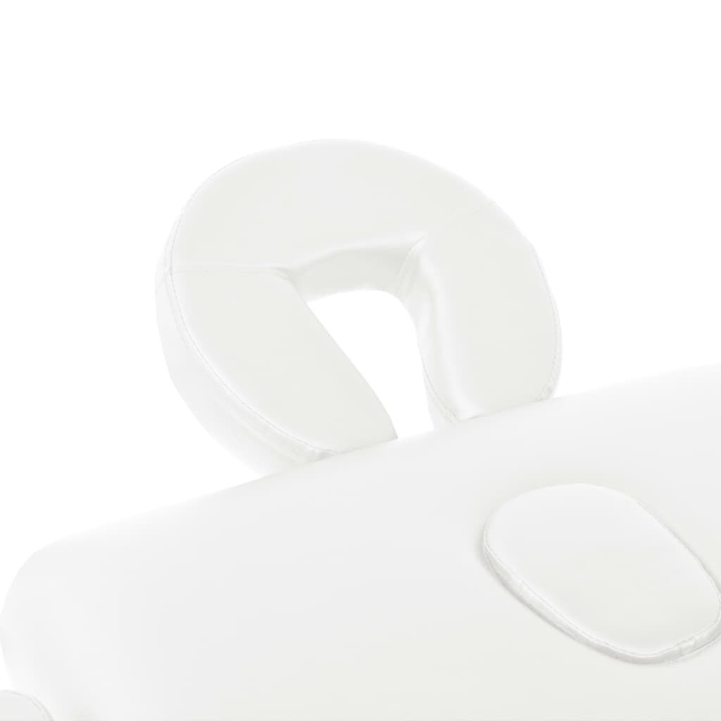 Vidaxl VidaXL Massagetafel 10 Cm Dik 2 Zones Inklapbaar Wit