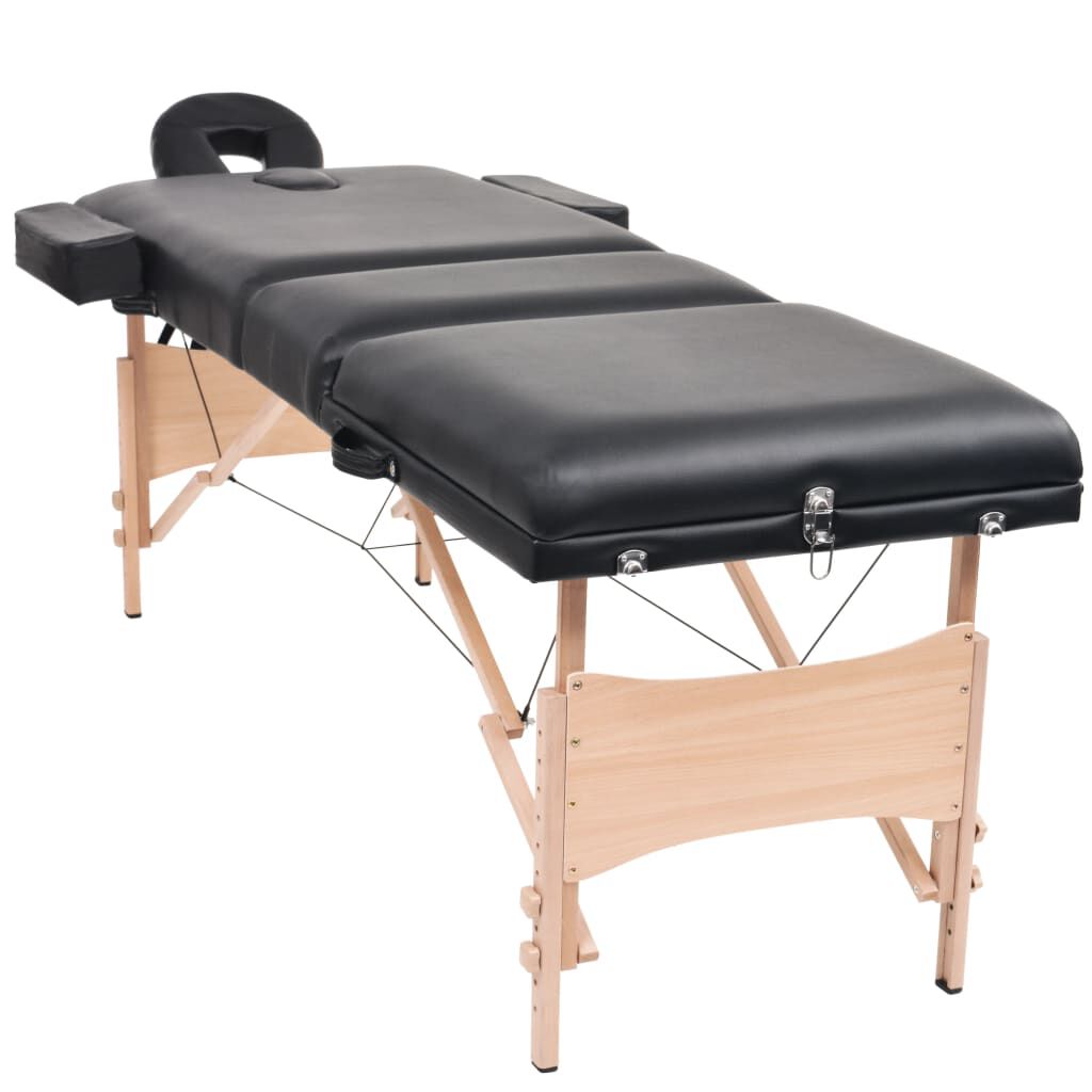 Vidaxl VidaXL Massagetafel- En Krukset Inklapbaar 3 Zones 10 Cm Dik Wit