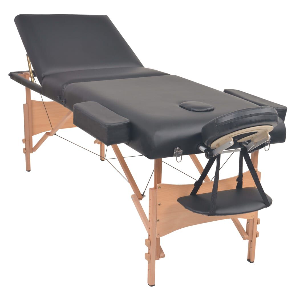 Vidaxl VidaXL Massagetafel- En Krukset Inklapbaar 3 Zones 10 Cm Dik Wit