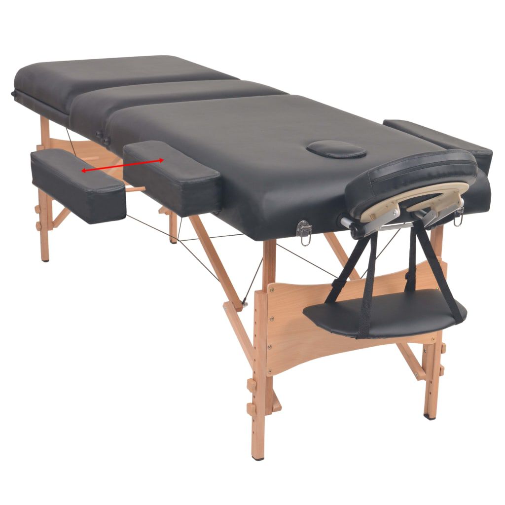 Vidaxl VidaXL Massagetafel- En Krukset Inklapbaar 3 Zones 10 Cm Dik Wit