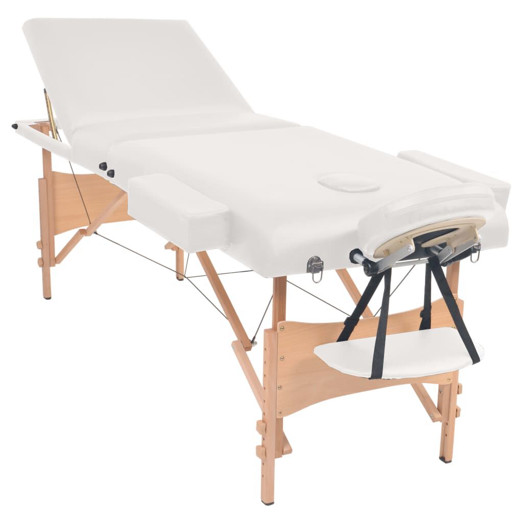 Vidaxl VidaXL Massagetafel Inklapbaar 3 Zones 10 Cm Dik Wit