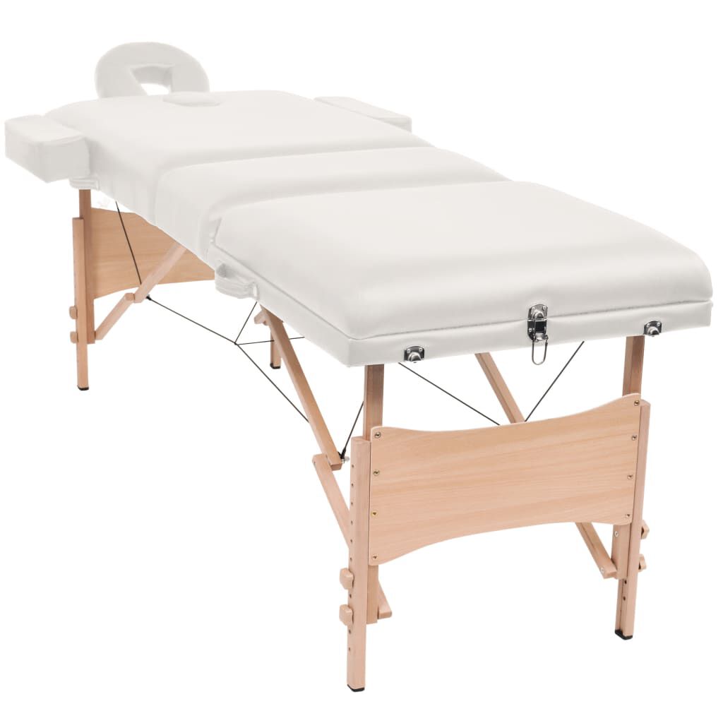 Vidaxl VidaXL Massagetafel Inklapbaar 3 Zones 10 Cm Dik Wit