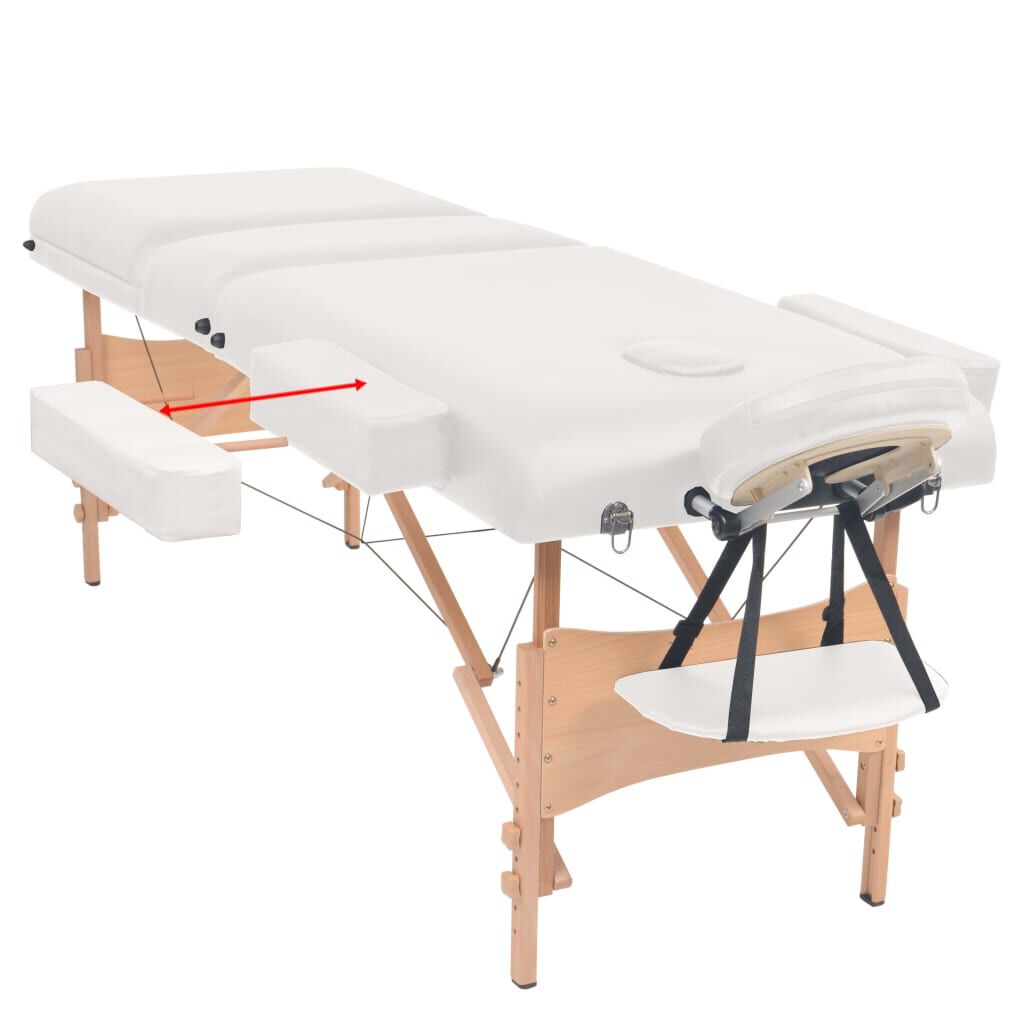 Vidaxl VidaXL Massagetafel Inklapbaar 3 Zones 10 Cm Dik Wit