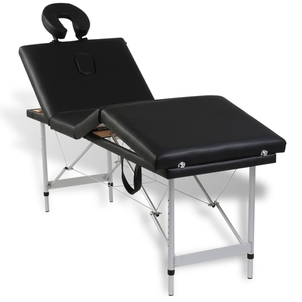 Vidaxl VidaXL Massagetafel Met 4 Zones Inklapbaar Aluminum Frame Zwart