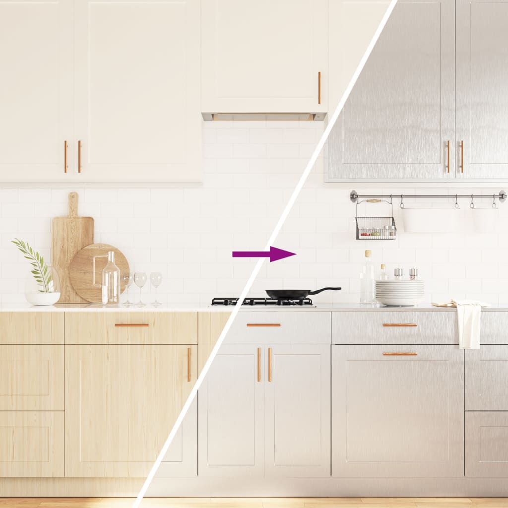 Vidaxl VidaXL Meubelfolie Zelfklevend 90x500 Cm PET Zilverkleurig