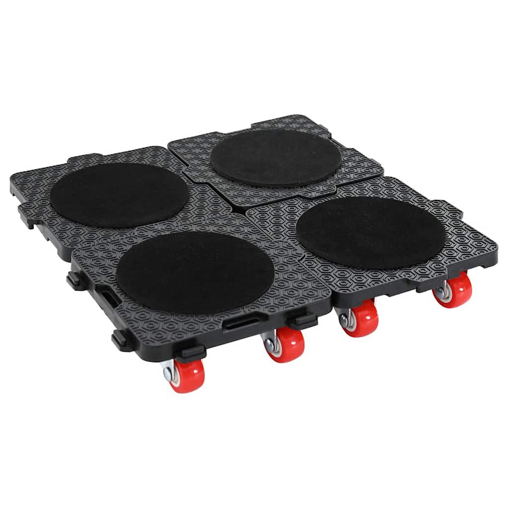 Vidaxl VidaXL Meubelrollers 4 St Met Lifter 13 5x13 5x4 2 Cm 300 Kg Zwart
