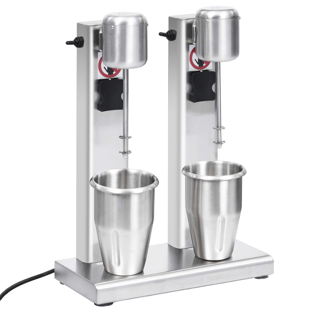 Vidaxl VidaXL Milkshake Mixer Met Dubbele Bekers Roestvrij Staal 2 L