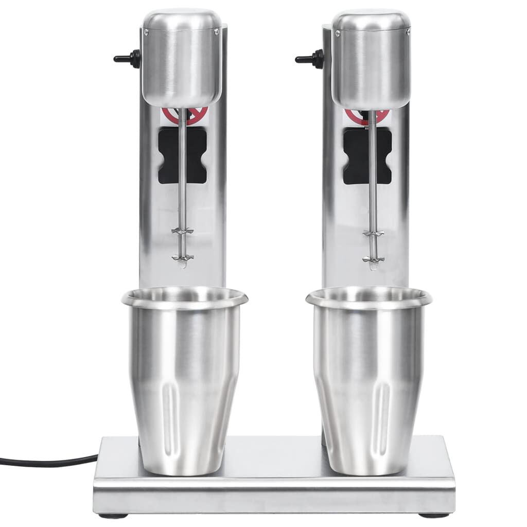 Vidaxl VidaXL Milkshake Mixer Met Dubbele Bekers Roestvrij Staal 2 L