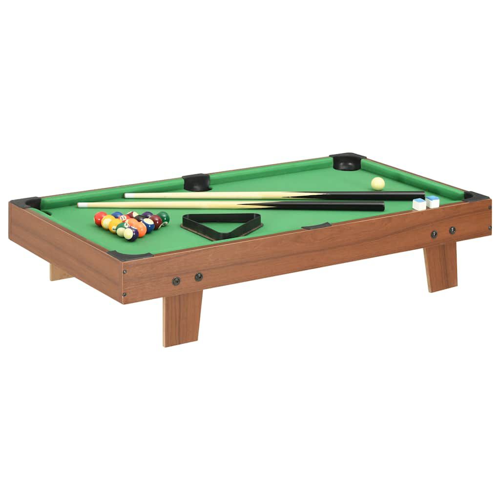 vidaxl vidaXL Minipooltafel 3 Feet 92x52x19 cm bruin en groen