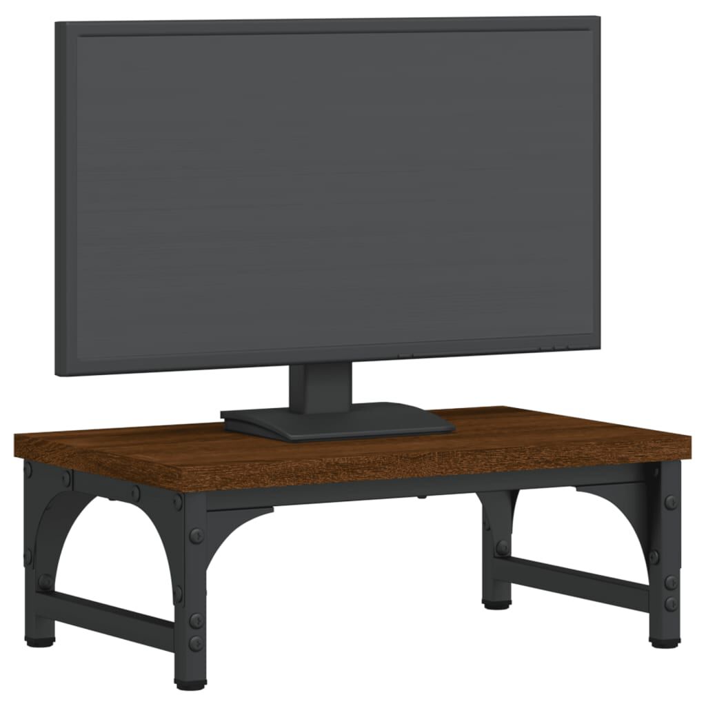Vidaxl VidaXL Monitorstandaard 37x23x14 Cm Bewerkt Hout Bruin Eikenkleur