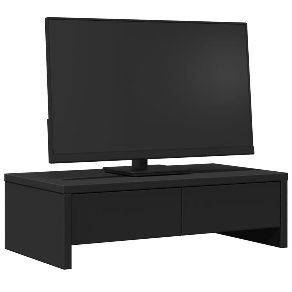Vidaxl VidaXL Monitorstandaard Met Lades 50x27x15 Cm Bewerkt Hout Zwart