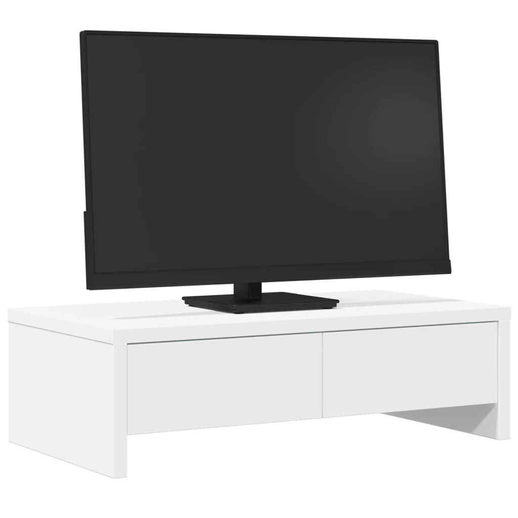 Vidaxl VidaXL Monitorstandaard Met Lades 50x27x15 Cm Bewerkt Hout Wit