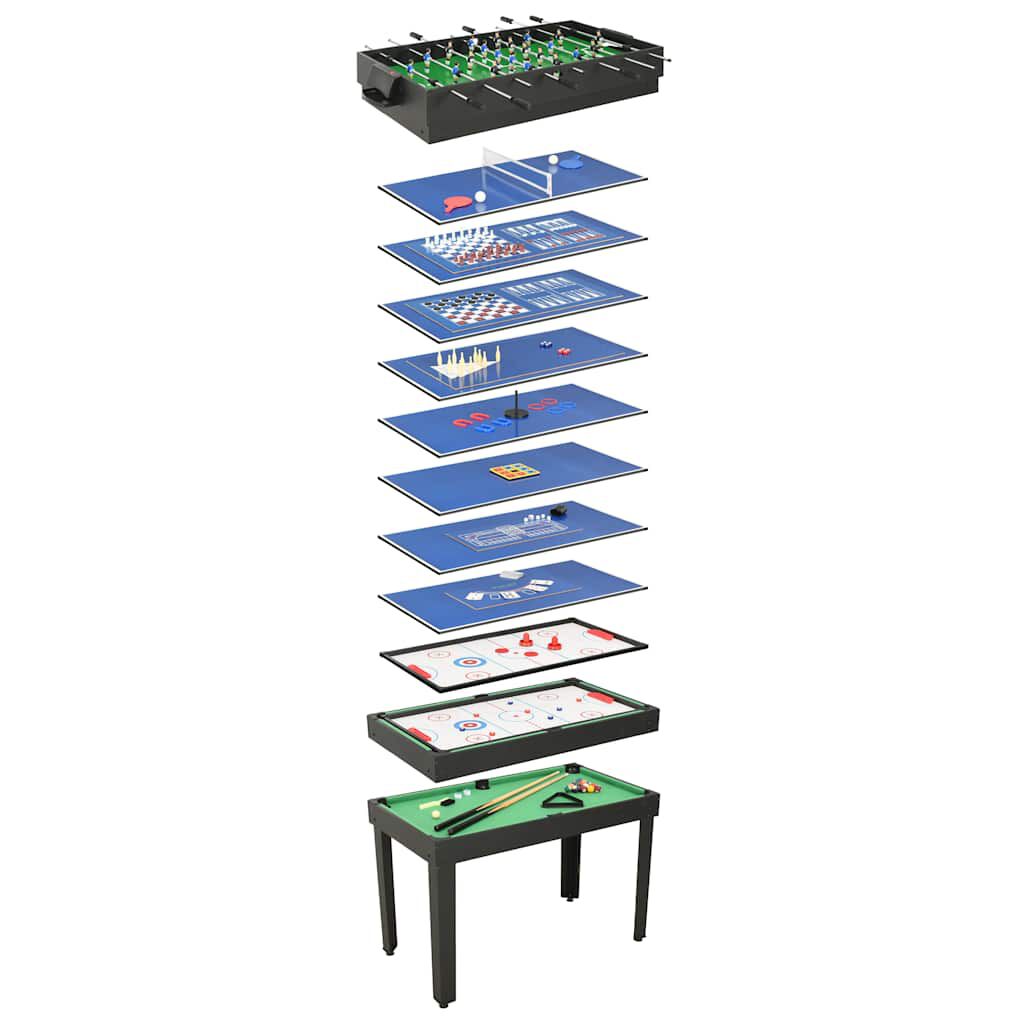 vidaxl vidaXL Multispeeltafel 15-in-1 121x61x82 cm zwart