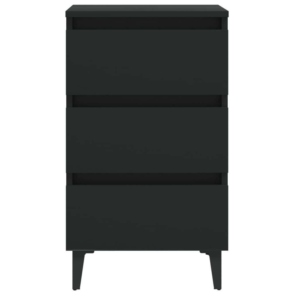 Vidaxl VidaXL Nachtkastje Met Metalen Poten 40x35x69 Cm Zwart