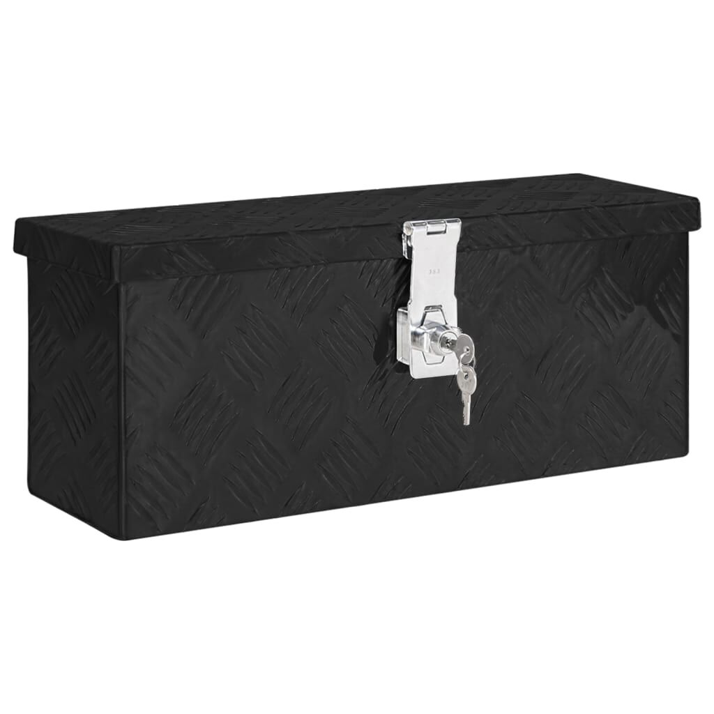 vidaxl vidaXL Opbergbox 50x15x20 5 cm aluminium zwart