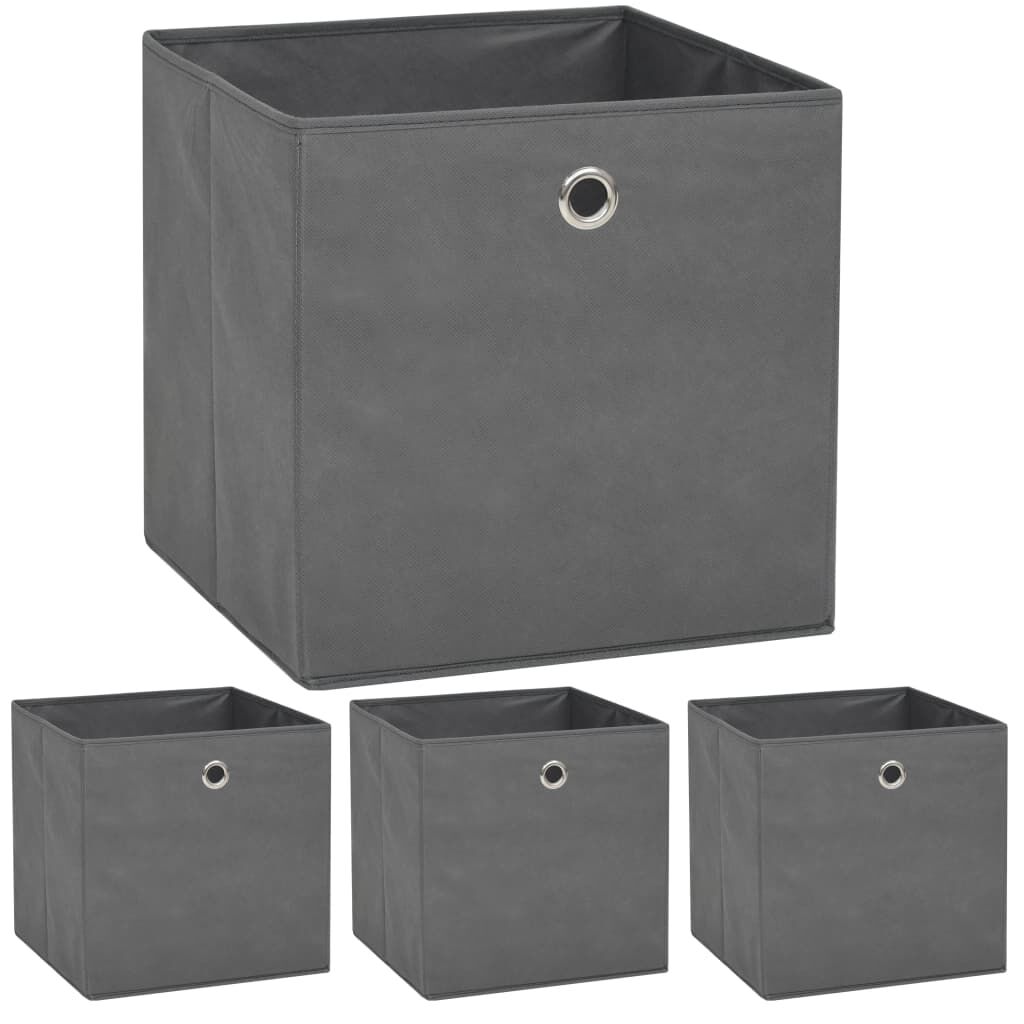 vidaxl vidaXL Opbergboxen 4 st 32x32x32 cm nonwoven stof grijs