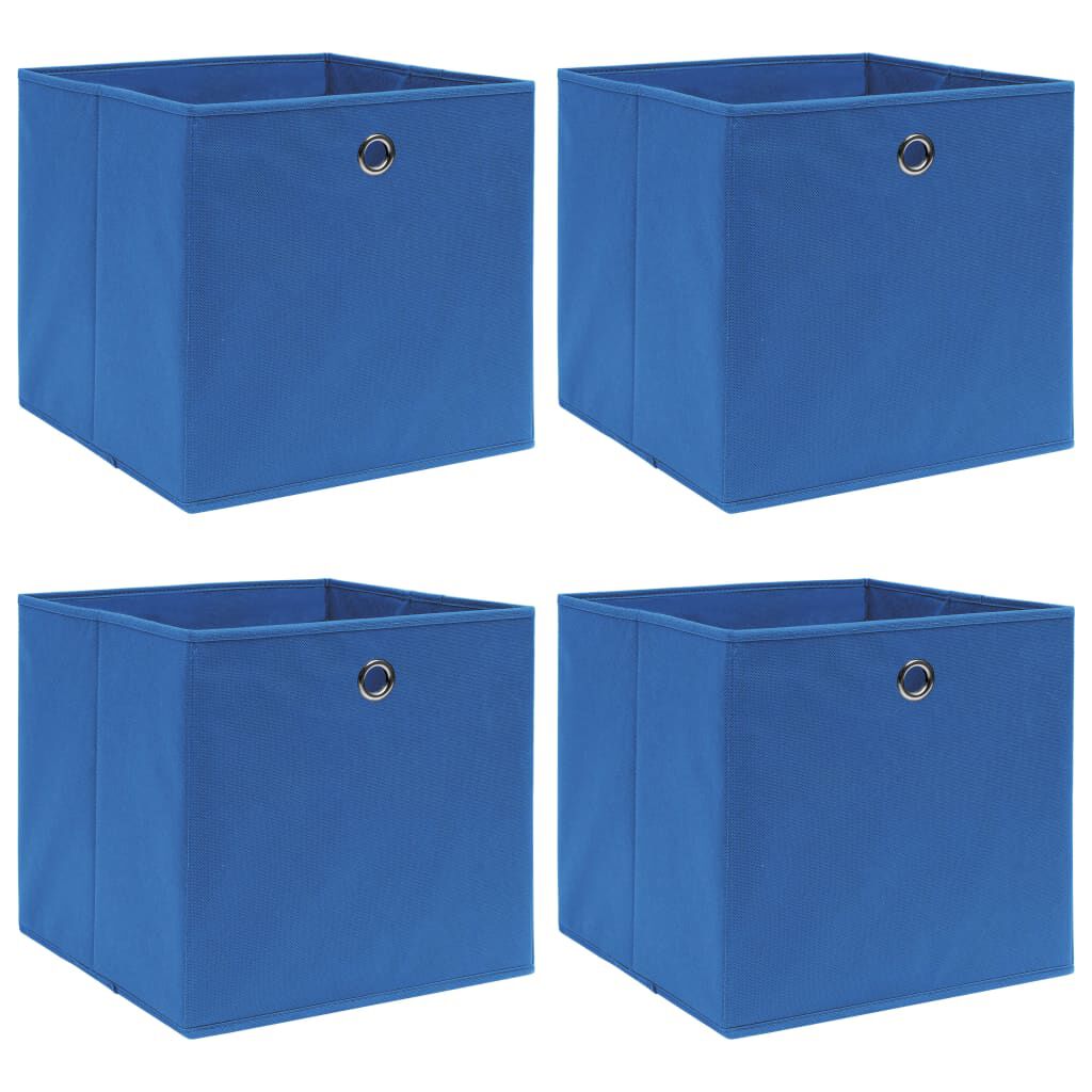 vidaxl vidaXL Opbergboxen 4 st 32x32x32 cm stof blauw