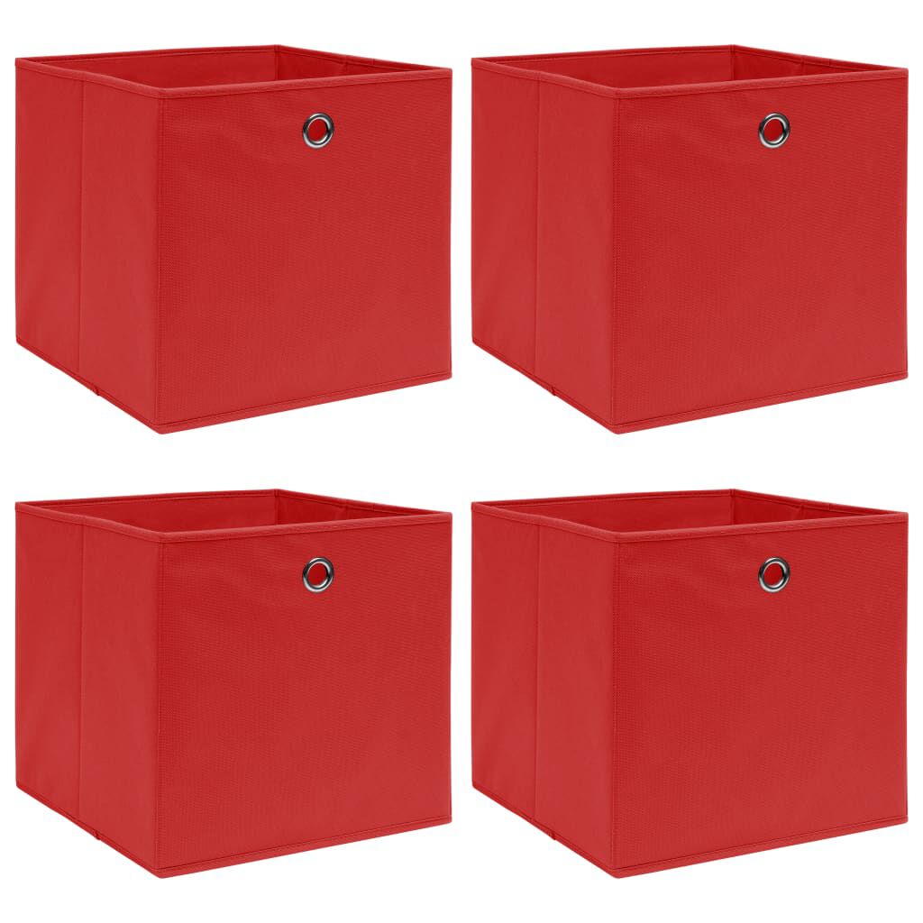 vidaxl vidaXL Opbergboxen 4 st 32x32x32 cm stof rood