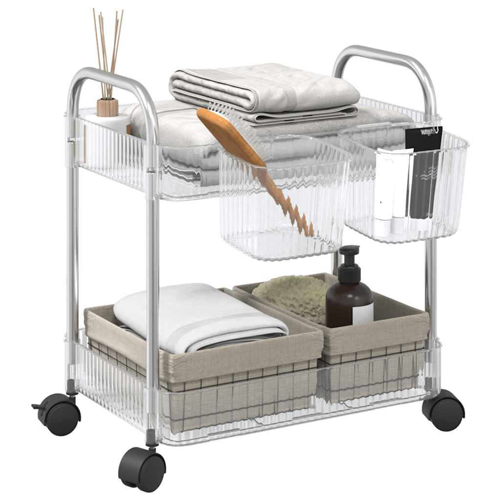 Vidaxl VidaXL Opbergtrolley 2-laags 37x28x43 5 Cm Acryl Transparant