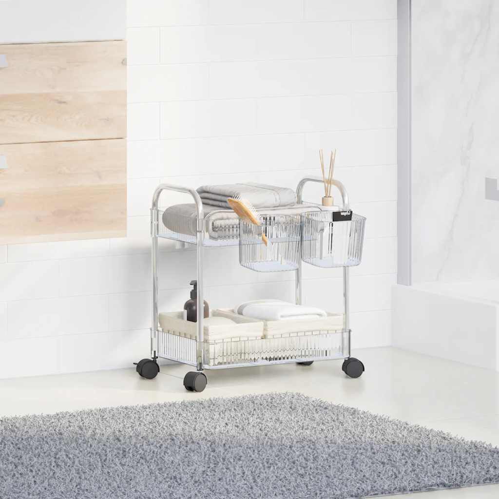 Vidaxl VidaXL Opbergtrolley 2-laags 37x28x43 5 Cm Acryl Transparant