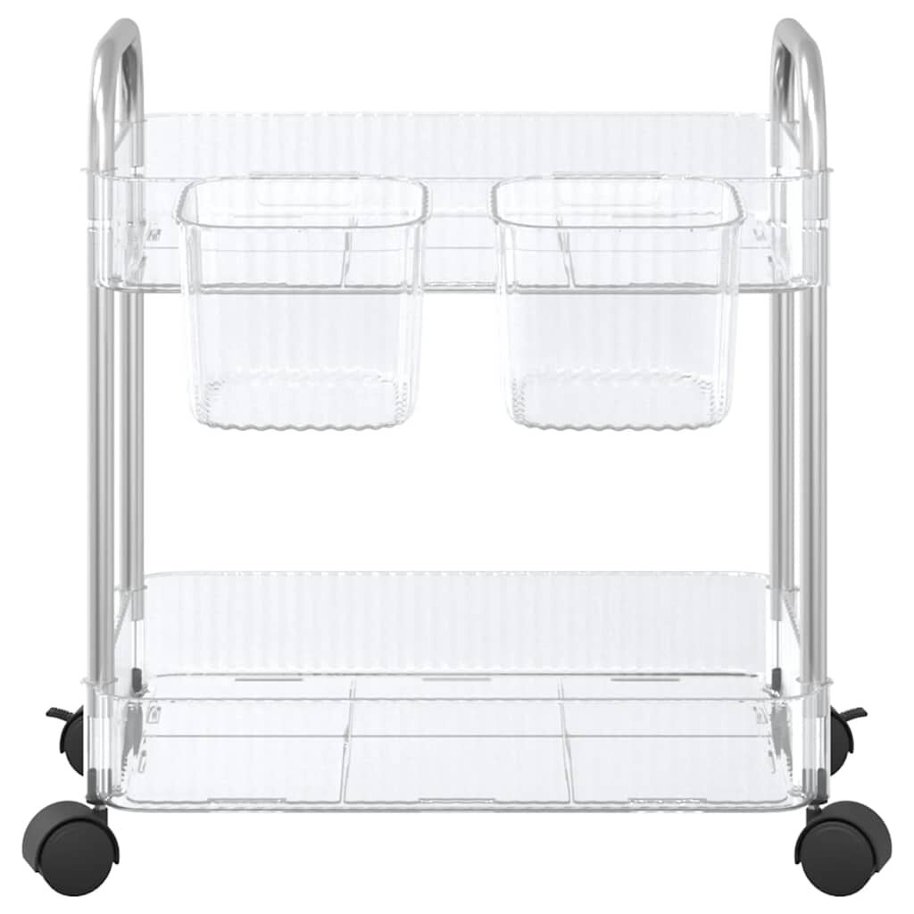 Vidaxl VidaXL Opbergtrolley 2-laags 37x28x43 5 Cm Acryl Transparant
