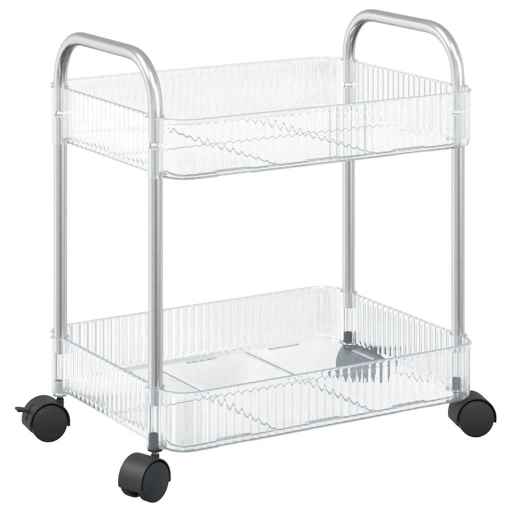 vidaxl vidaXL Opbergtrolley 2-laags 37x28x43 5 cm acryl transparant