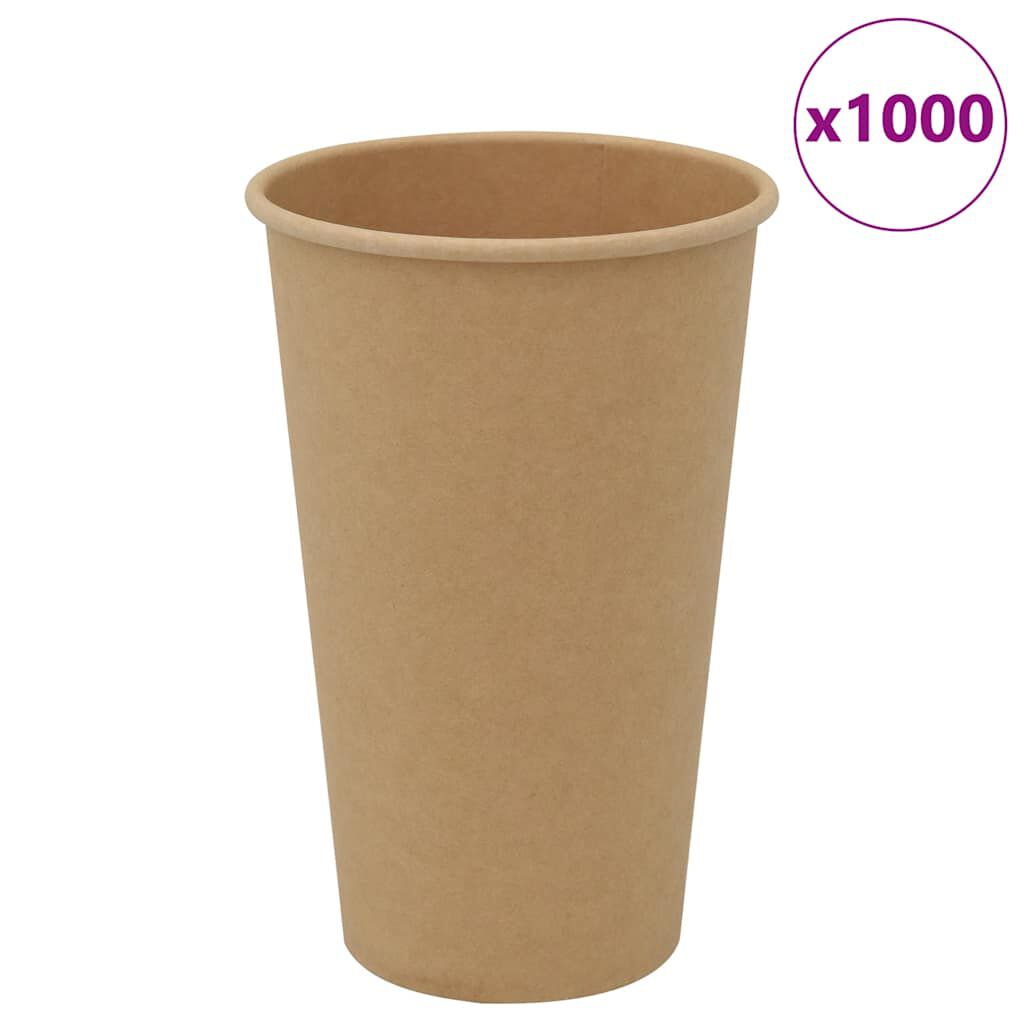 vidaxl vidaXL Papieren koffiekopjes 1000 st 16oz 400 ml bruin