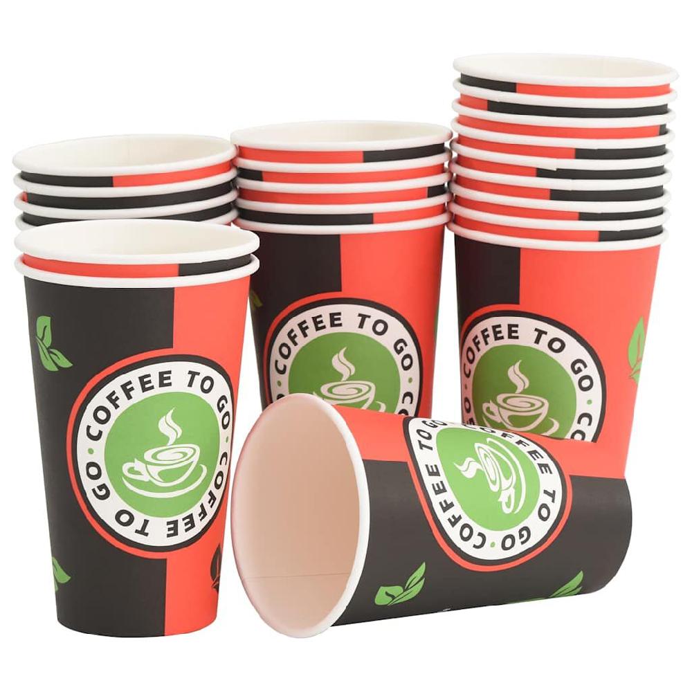 Vidaxl VidaXL Papieren Koffiekopjes 1000 St 16oz 400 Ml Rood En Zwart