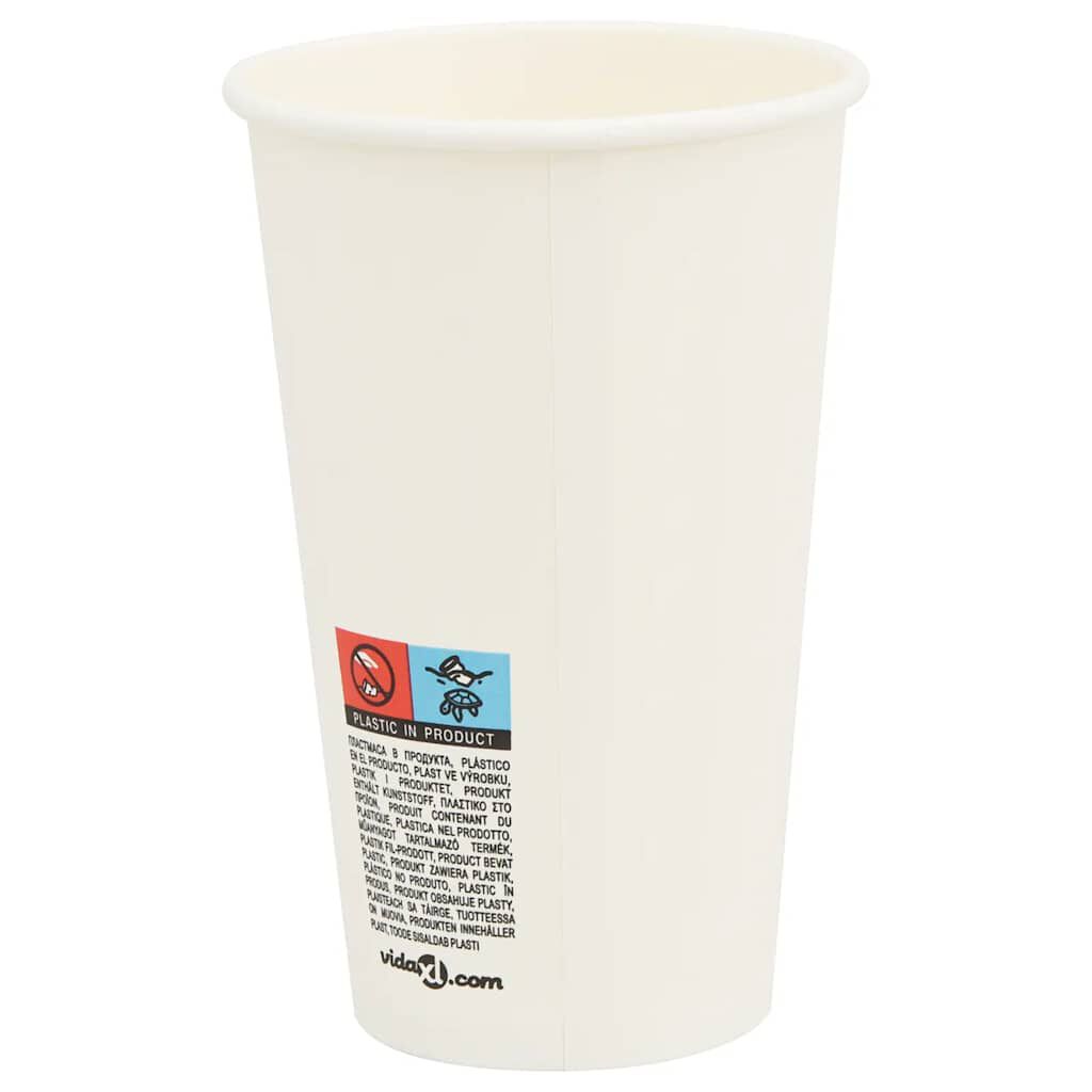 Vidaxl VidaXL Papieren Koffiekopjes 1000 St 16oz 400 Ml Wit