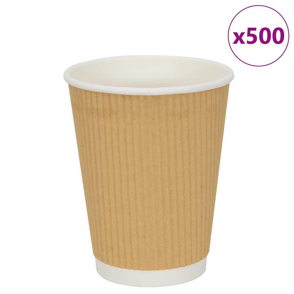 vidaxl vidaXL Papieren koffiekopjes 500 st 12oz 300 ml bruin