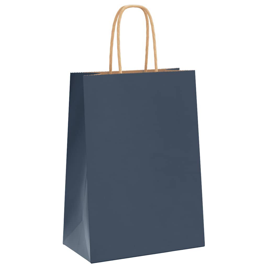 Vidaxl VidaXL Papieren Zakken 50 St Met Hengsels 15x8x21 Cm Blauw