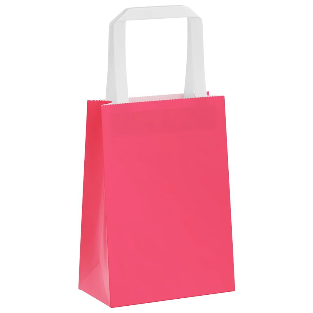 Vidaxl VidaXL Papieren Zakken 50 St Met Hengsels 15x8x21 Cm Roze