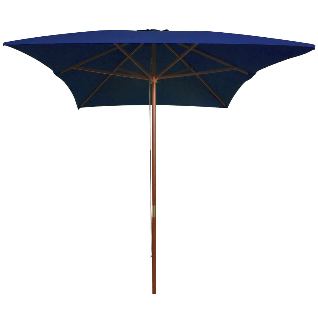 Vidaxl VidaXL Parasol Met Houten Paal 200x300 Cm Blauw