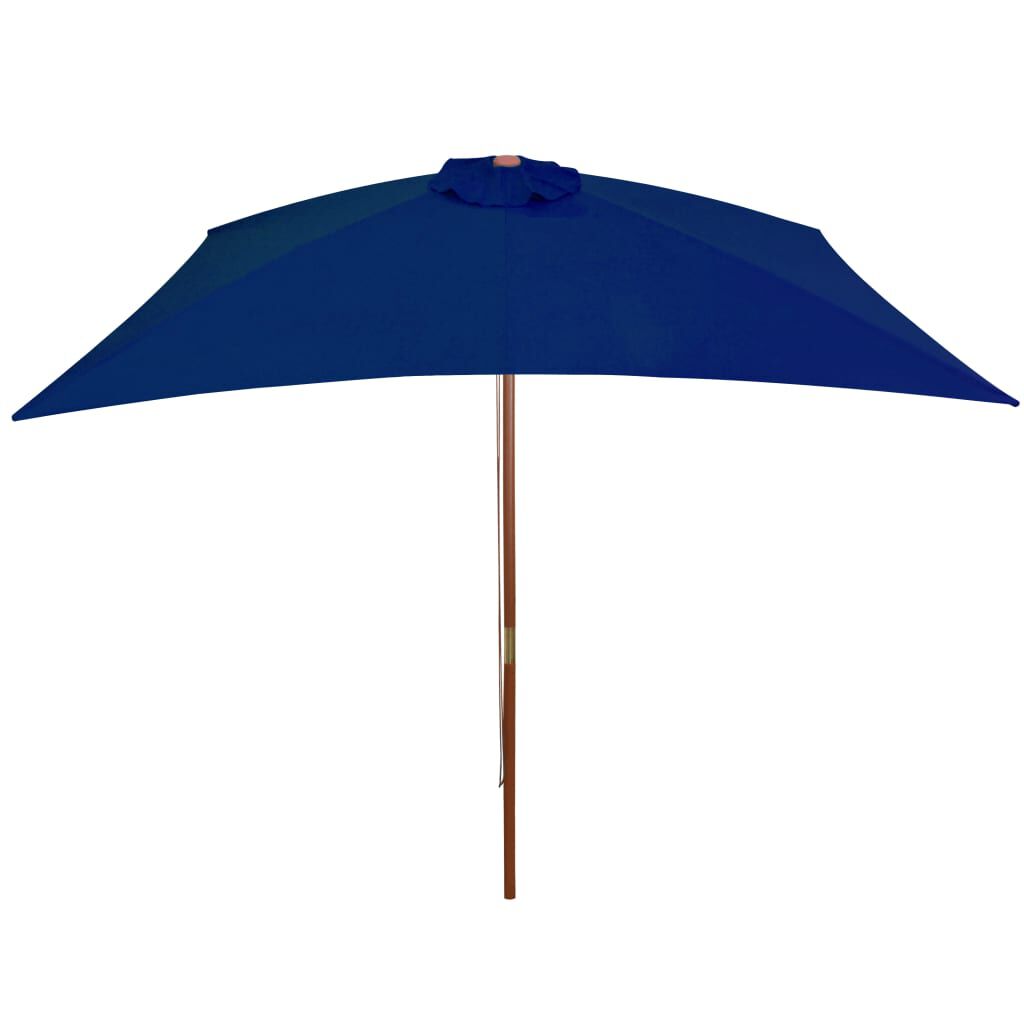 Vidaxl VidaXL Parasol Met Houten Paal 200x300 Cm Blauw