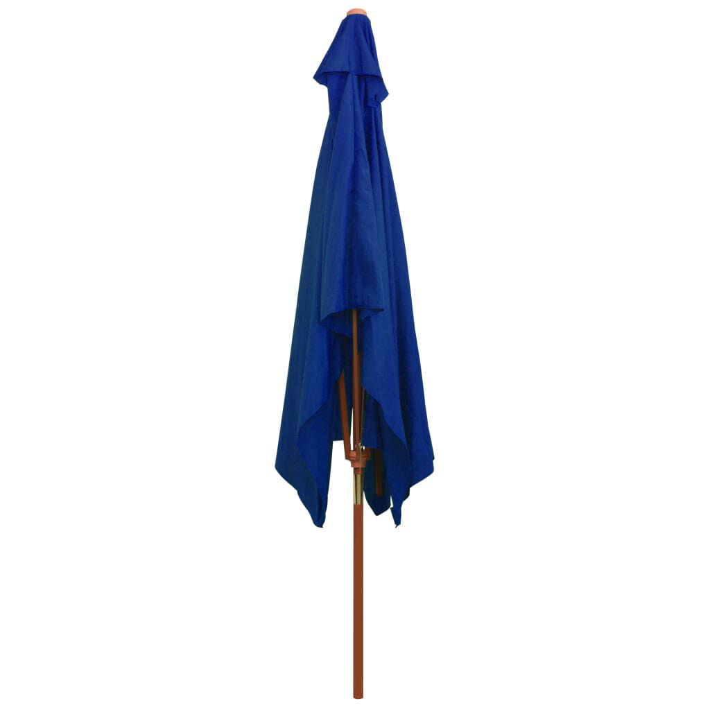 Vidaxl VidaXL Parasol Met Houten Paal 200x300 Cm Blauw