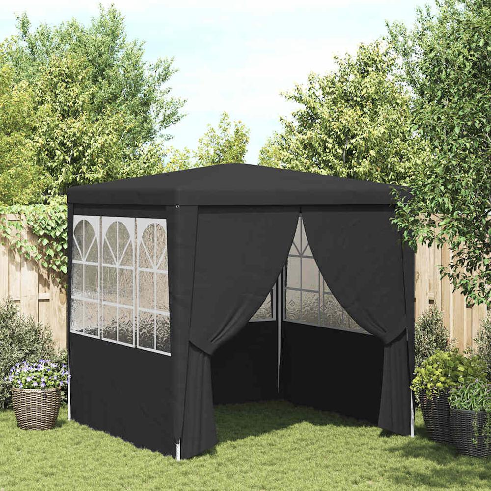vidaxl vidaXL Partytent met zijwanden professioneel 90 g/m² 2x2 m antraciet