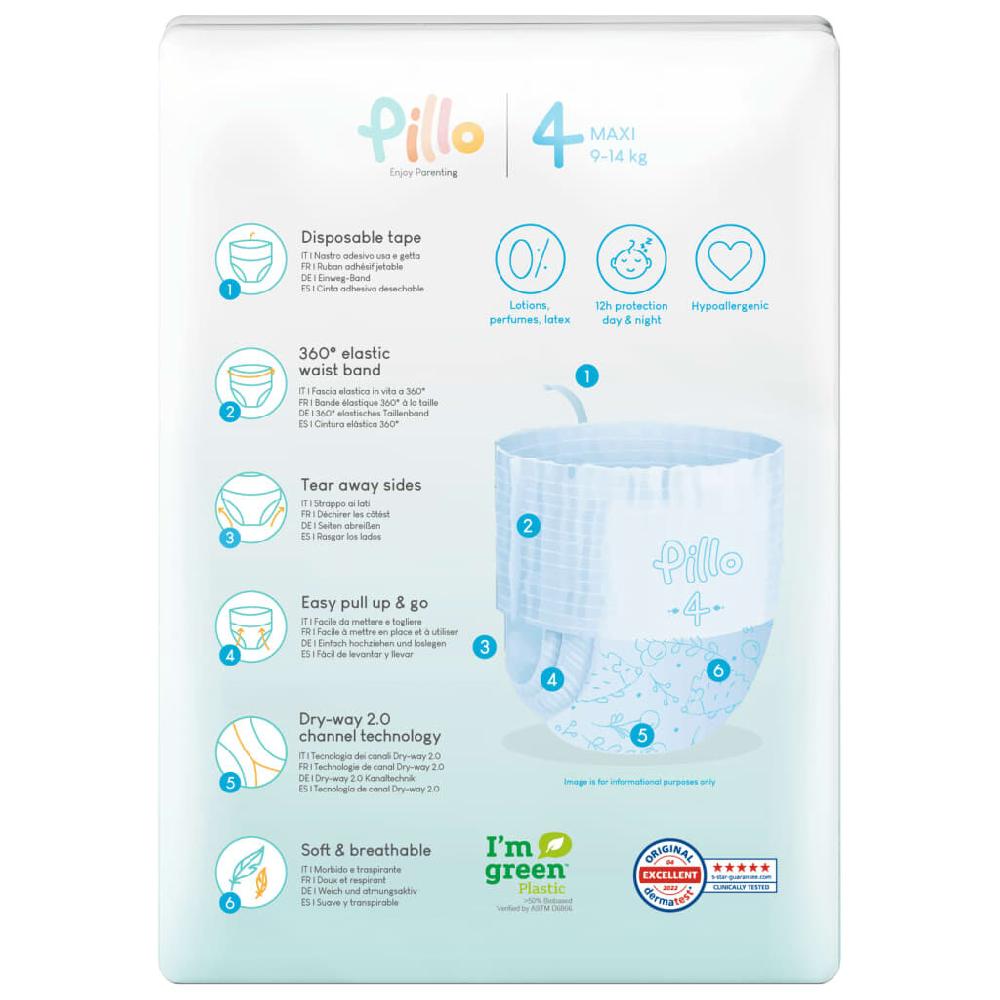 Vidaxl Pillo Luierbroekjes 132 St 9-14 Kg Maat 4