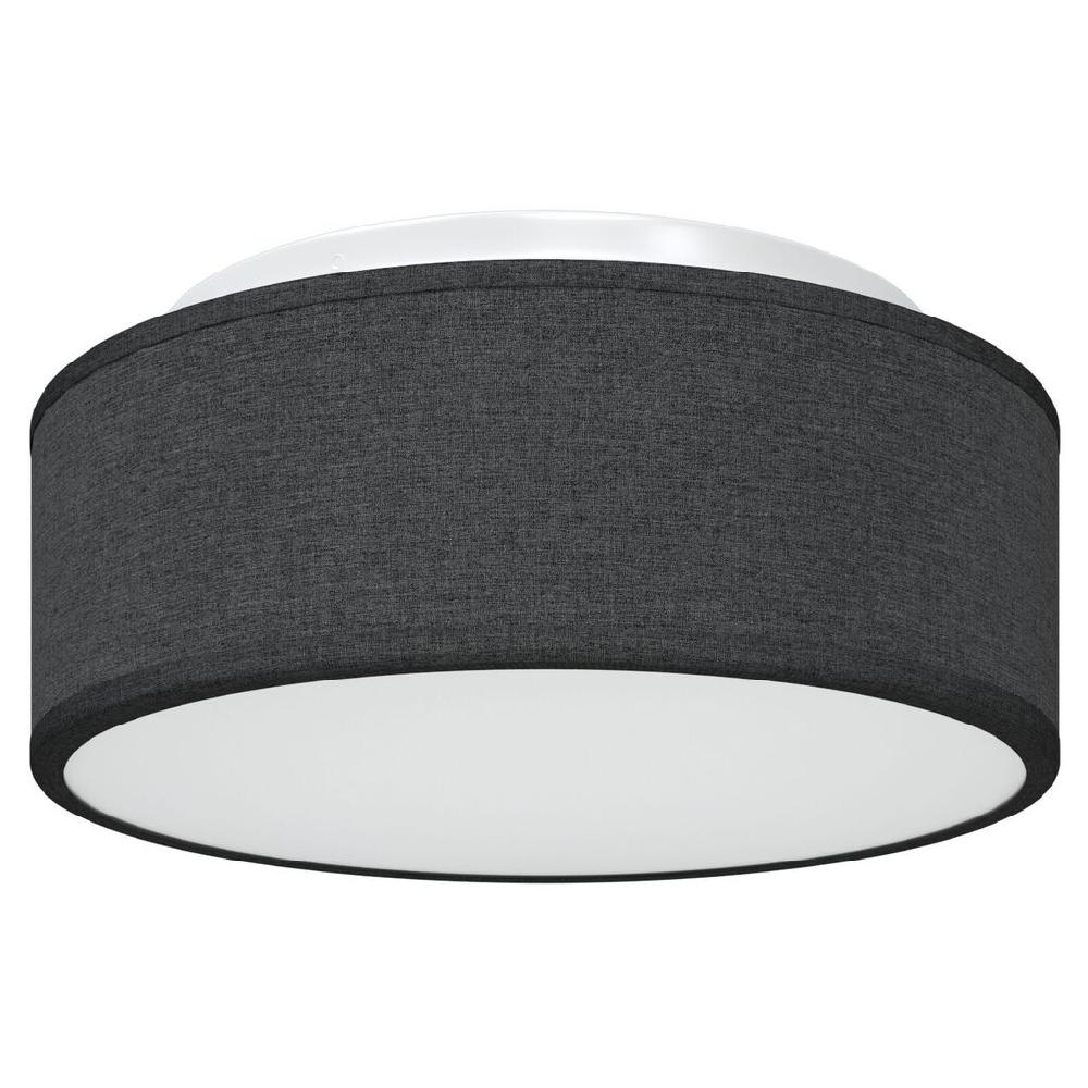 vidaxl vidaXL Plafondlamp Flush Mount Zwart Ø 30 cm Stof E27