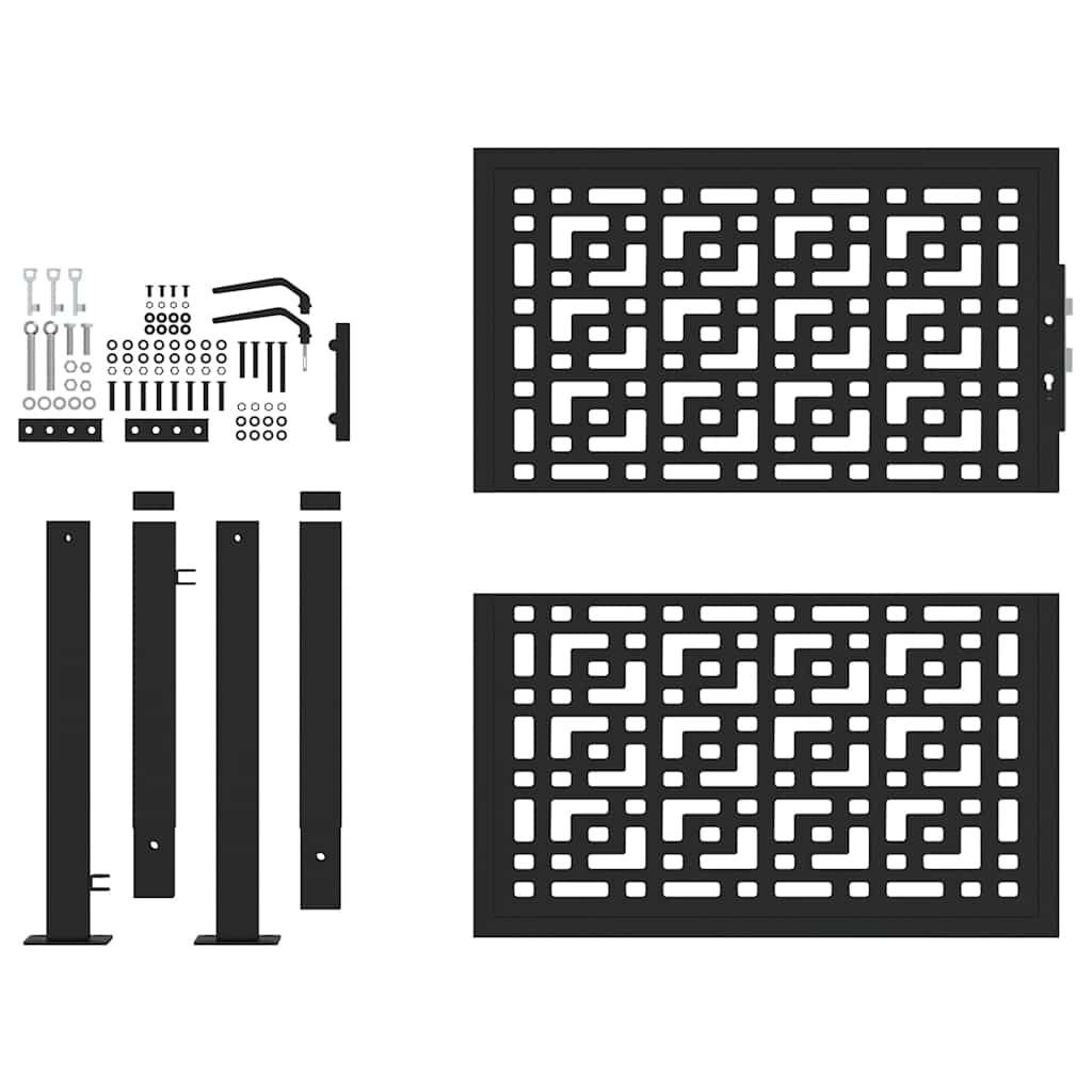 Vidaxl VidaXL Poort Met Kruisontwerp 105x106 Cm Staal Zwart