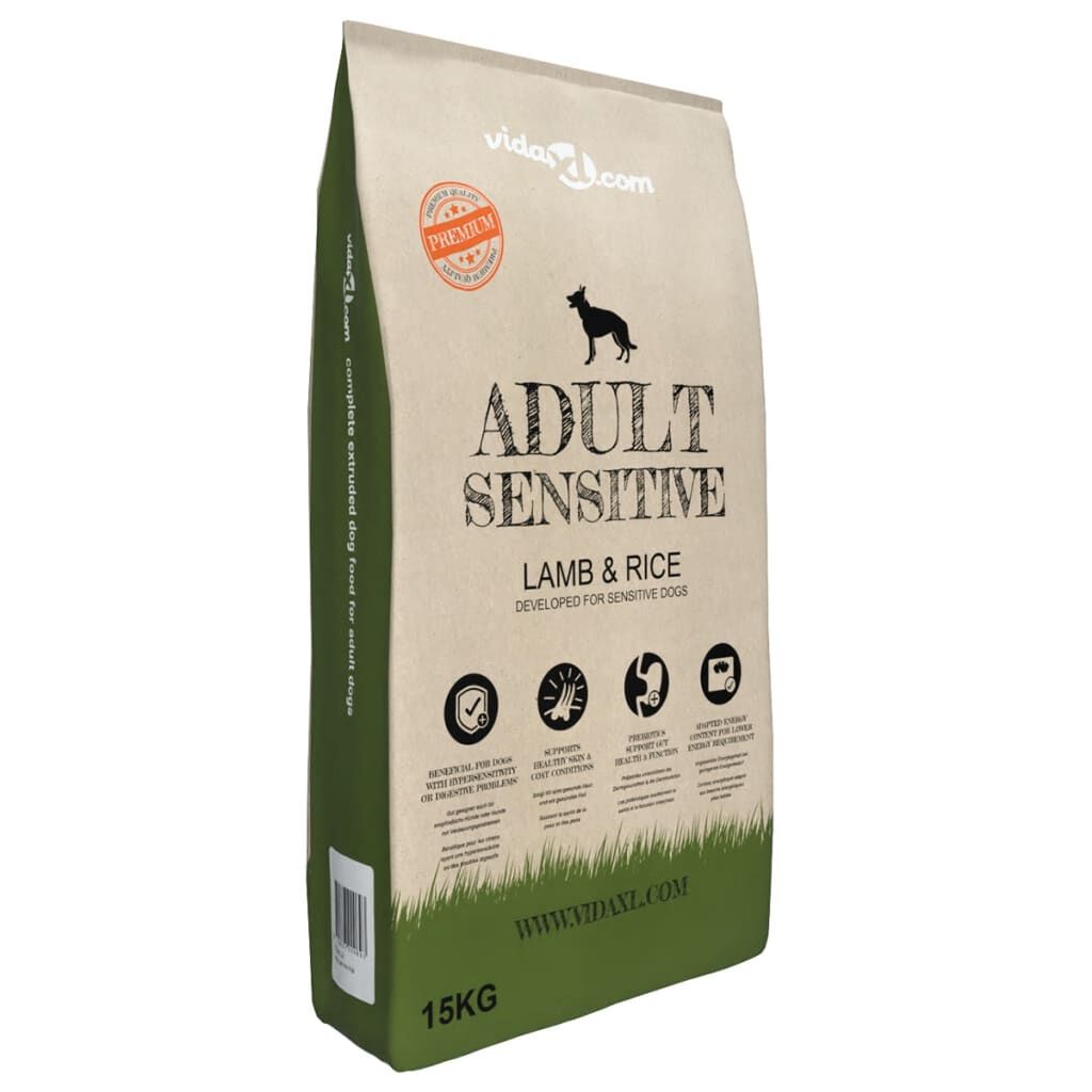 vidaxl vidaXL Premium hondenvoer droog Adult Sensitive Lamb & Rice 15kg