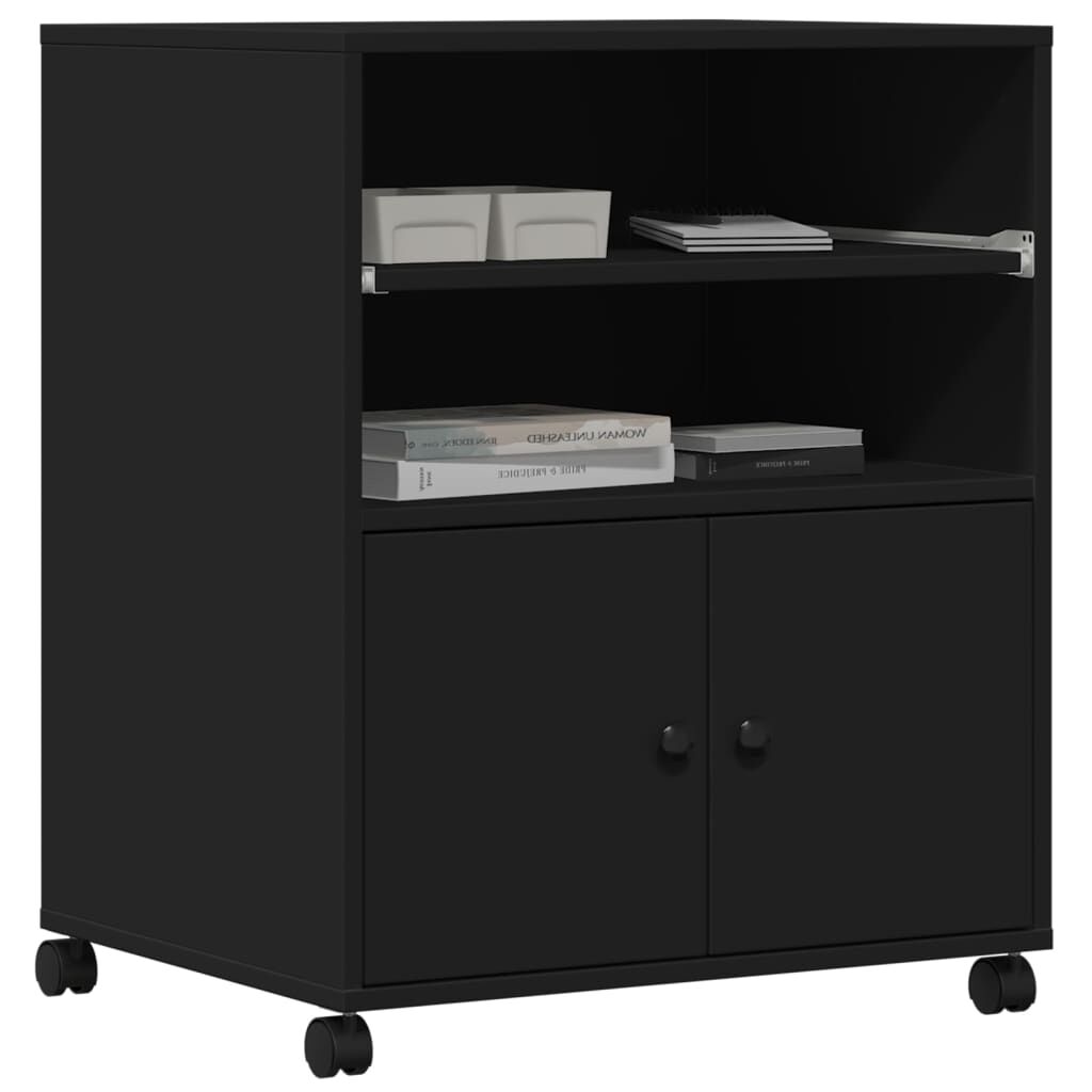 Vidaxl VidaXL Printerkastje Met Wielen 60x48x74 Cm Zwart